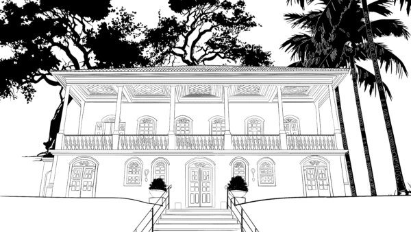Ilustração Sketch de Local - Arte em vetor de um local de casamento